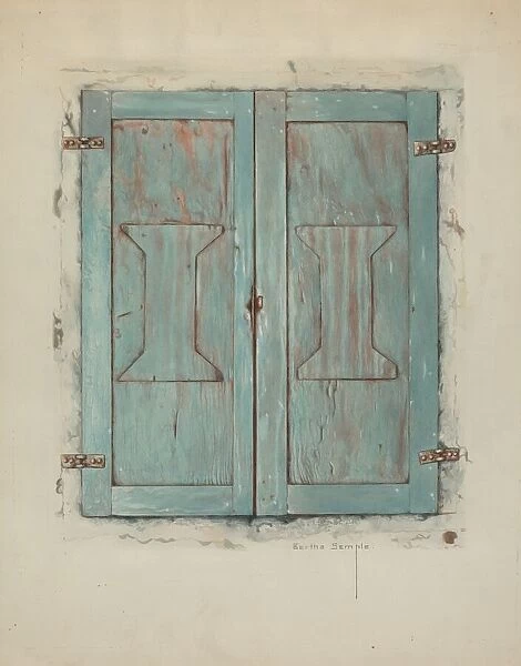Cabinet Doors at Mission San Jose de Guadalupe, c. 1938. Creator: Bertha Semple