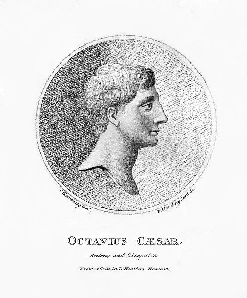 Caesar Augustus, Roman emperor, (19th century). Artist: E Harding