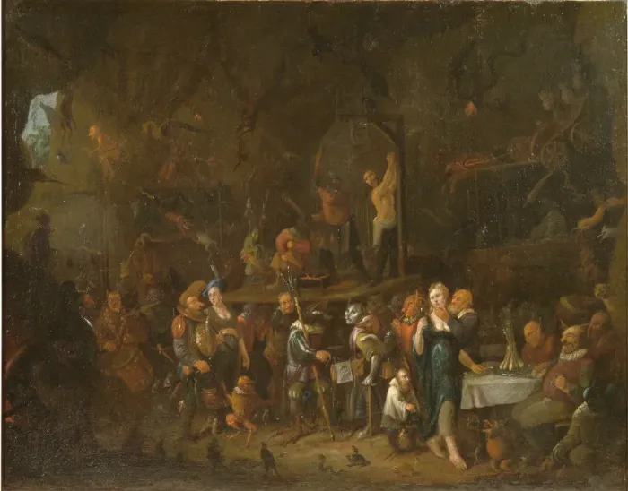 Framed Print : Calvin in Hell, 17th Century Print Framed Print : Calvin in Hell, 17th Century Print