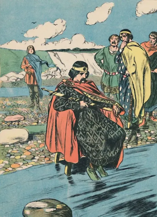 Framed Print : Canute Orders The Tide to Stop Print, c1907 Framed Print : Canute Orders The Tide to Stop Print, c1907