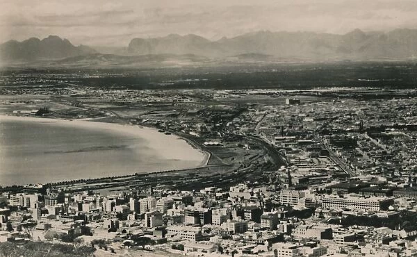 Cape Town - Table Bay with Stellenbosch and Hottentots Holland Mountains, South Africa