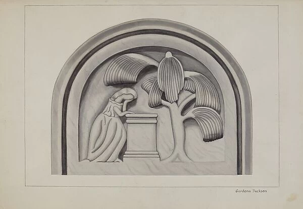 Carving for a Tombstone, c. 1937. Creator: Gordena Jackson