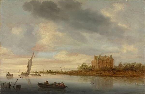 Castle on a River, 1644. Creator: Salomon van Ruysdael (Dutch, 1602-1670)