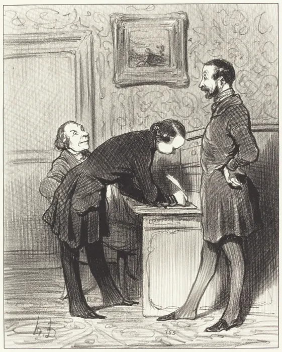 Framed Print : Print of C'est bien parce que c'est votre ami... 1845 by Honore Daumier Framed Print : Print of C'est bien parce que c'est votre ami... 1845 by Honore Daumier