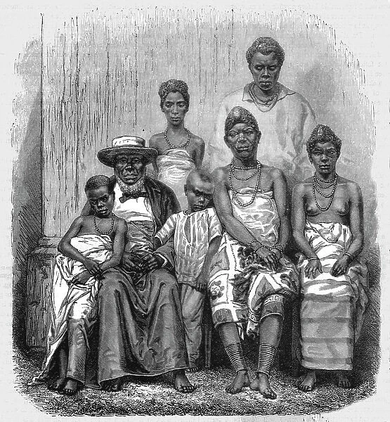 The chief Kringer, and his family; The Gaboon. 1875. Creator: Unknown