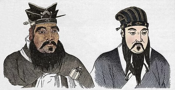 Chinese portraits of Confucius and his great follower Mencius, 1907