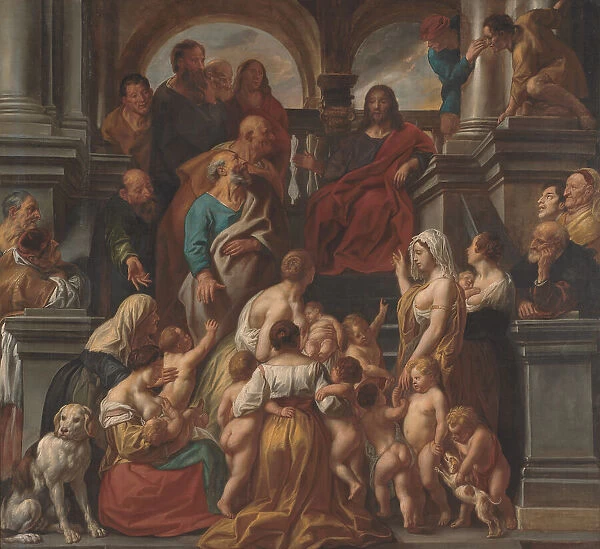Christ Blessing the Children (Let the little children come to me), 1660s. Creator: Jordaens, Jacob (1593-1678)