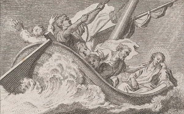 Christ on a boat with fishermen, ca. 1760-93. Creator: Antonio Capellan