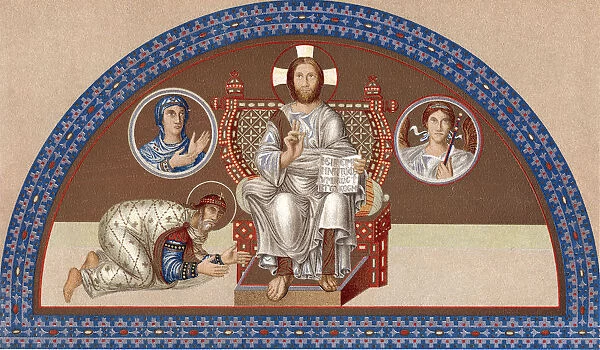 Christ enthroned, late 9th century