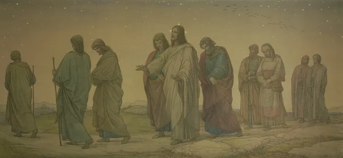 Framed Print : Christ Walking with Disciples Print, 1862 Framed Print : Christ Walking with Disciples Print, 1862