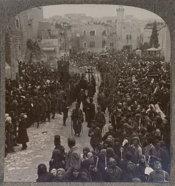 Christmas procession in Bethlehem, c1900
