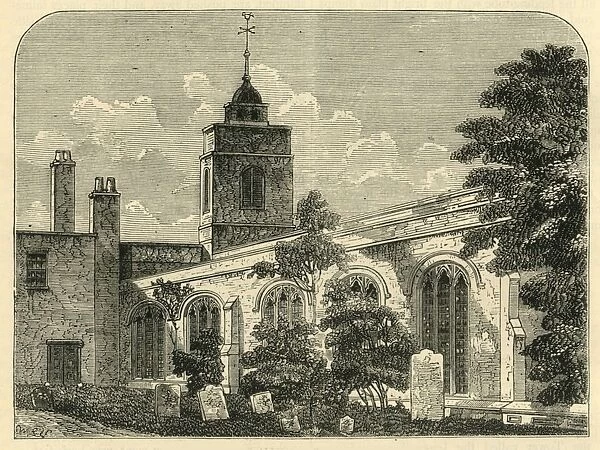 The Church of Allhallows, Barking, in 1750, (c1872). Creator: Unknown