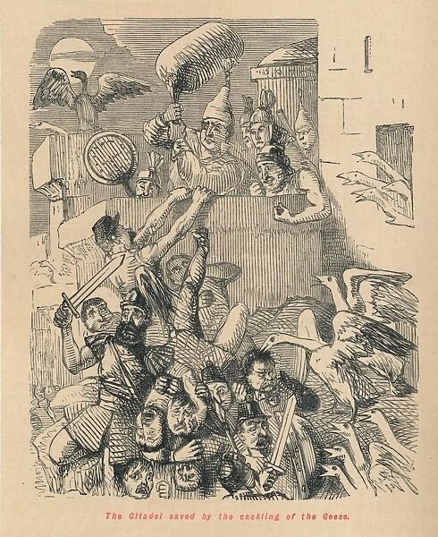 The Citadel saved by the cackling of the Geese, 1852. Artist: John Leech