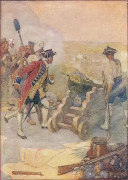 Framed Print : Print of Clive firing a gun, c1908 Framed Print : Print of Clive firing a gun, c1908