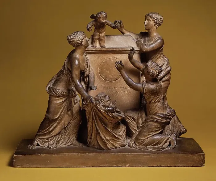 Framed Print : Clock Model with the Selling of Cupids Print, 1802 Framed Print : Clock Model with the Selling of Cupids Print, 1802