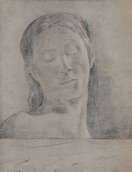 Closed Eyes, c. 1890, (1946). Artist: Odilon Redon