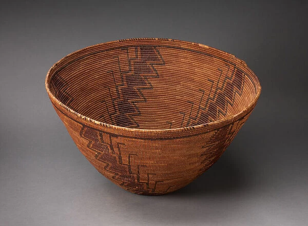 Coiled Storage Basket with Serrated-line Design, 1880  /  90. Creator: Unknown