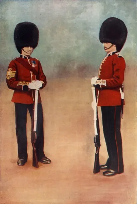 Framed Print : Colour-Sergeant and Private, the Scots Guards, 1900 Print Framed Print : Colour-Sergeant and Private, the Scots Guards, 1900 Print