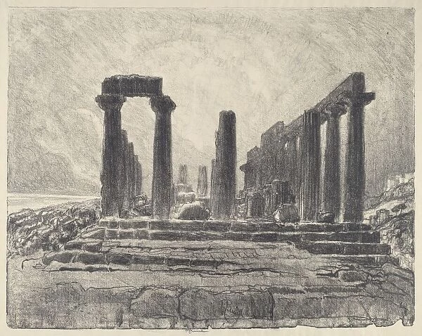 Columns of the Temple of Juno, Girgenti, 1913. Creator: Joseph Pennell