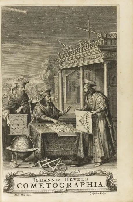 Framed Print : Cometographia Print, 1668 Frontispiece