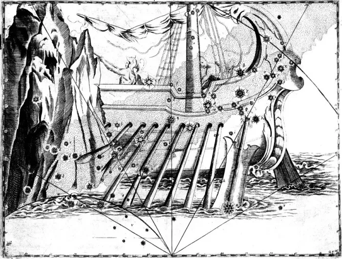 Framed Print : Constellation of Argo Navis Print, 1723 Framed Print : Constellation of Argo Navis Print, 1723