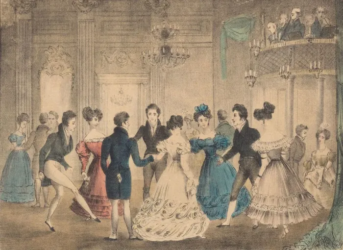 Framed Print : The Cotillion Dance, 1828 Print Framed Print : The Cotillion Dance, 1828 Print