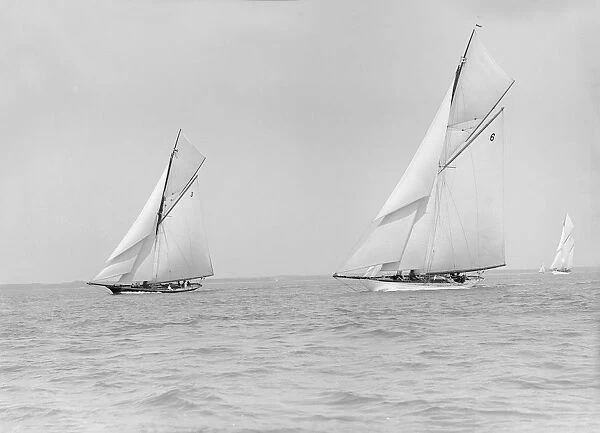 The cutters Creole (3) and Ma oona (6) racing close-hauled, 1913. Creator