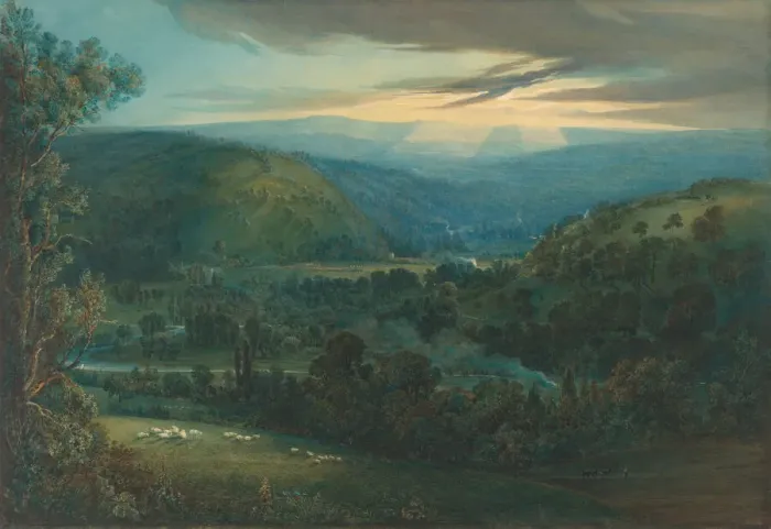 Framed Print : Dawn in the Valleys of Devon, 1832 Print by William Turner Framed Print : Dawn in the Valleys of Devon, 1832 Print by William Turner