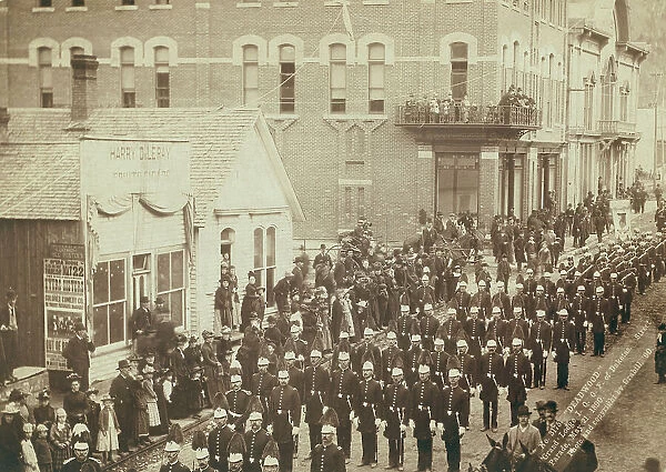 Deadwood Grand Lodge IOOF of Dakotas Street Parade, May 21, 1890, 1890. Creator: John C. H. Grabill