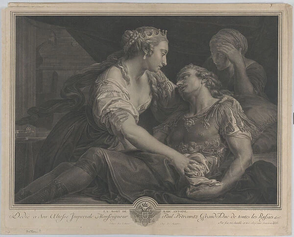 The Death of Mark Antony with Cleopatra at left, 1778. Creator: Johann Georg Wille