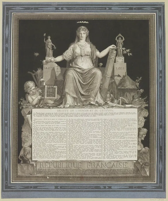 Framed Print : 1793 Print of The Declaration of the Rights of Man