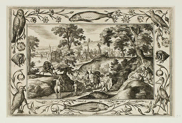 Deer Hunt, from Landscapes with Old and New Testament Scenes and Hunting Scenes, 1584