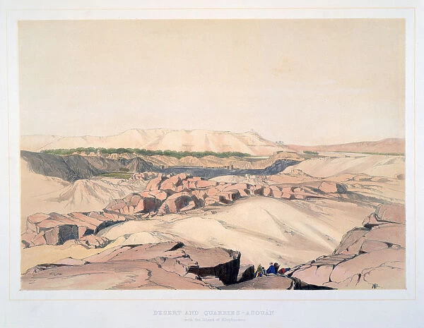 Desert and Quarries, Asouan, with the Island of Elephantine, Egypt, 19th century. Artist: Lord Wharncliffe