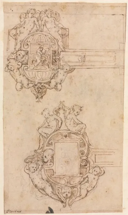 Framed Print : Design for Decorative Hinges Print, 16th century Italian design Framed Print : Design for Decorative Hinges Print, 16th century Italian design