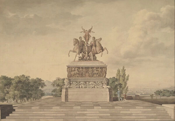 Design for a Monument of the Victory of Waterloo (recto)... 1815