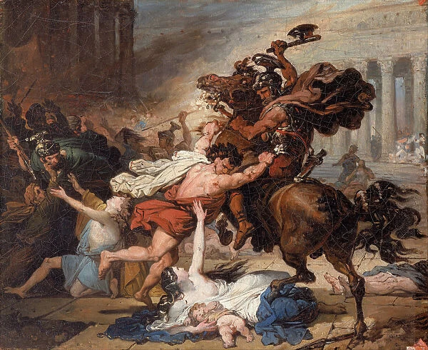Destruction of Jerusalem by the Romans (Study), 1824. Artist: Heim, Francois-Joseph (1787-1865)
