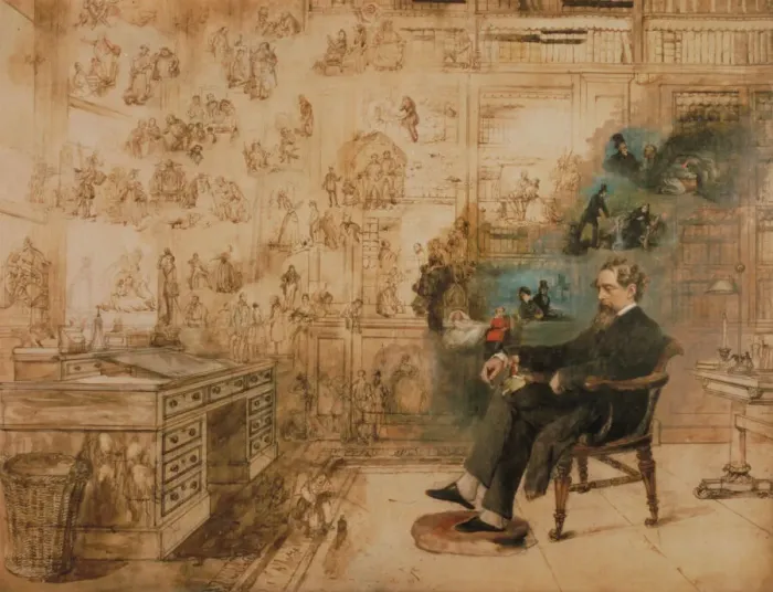 Framed Print : Robert Buss's 'Dickens Dream' Print, 1875 Framed Print : Robert Buss's 'Dickens Dream' Print, 1875