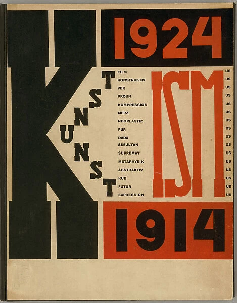 Die Kunstismen. (The Isms of Art) by El Lissitzky und Hans Arp, 1925