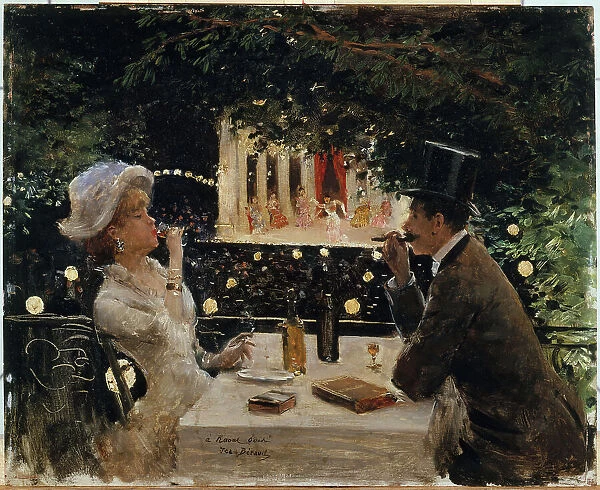 Dinner at Les Ambassadeurs, c1880. Creator: Jean Beraud