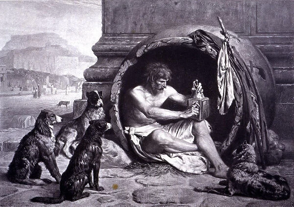 Diogenes the Cynic (413-327 a. BC), Greek philosopher, engraving of 1880