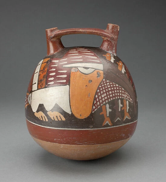 Double Spout Vessel Depicing an Abstract Bird with Fish, 180 B. C.  /  A. D. 500