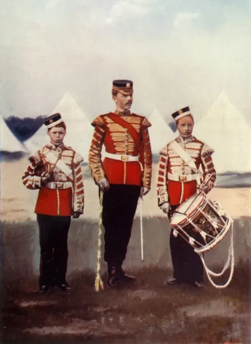 Framed Print : Drum-Major and Drummers, Coldstream Guards Print, 1900 Framed Print : Drum-Major and Drummers, Coldstream Guards Print, 1900