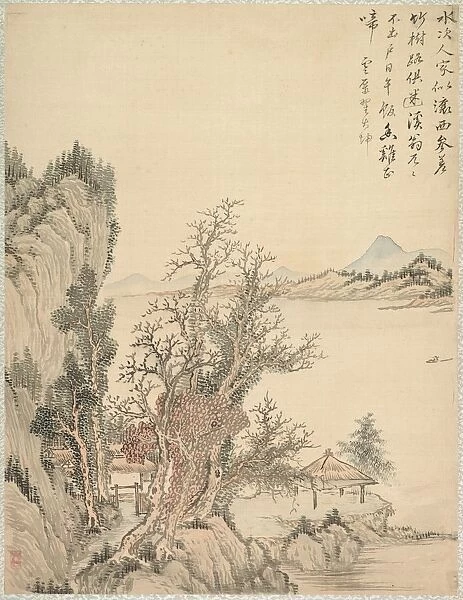 Dwelling by the Shore, 1847. Creator: Tsubaki Chinzan (Japanese, 1801-1854)