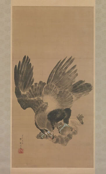 Eagle Attacking a Monkey, 1885. Creator: Kawanabe Kyosai
