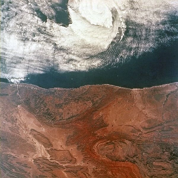 Earth from space - eye of a storm seen from Gemini 5, 1965. Creator: NASA