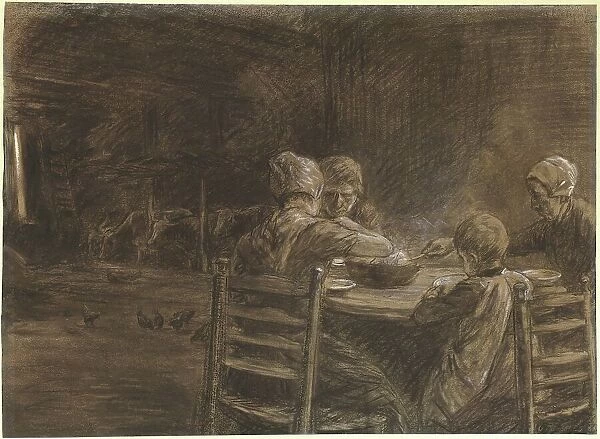 East Frisian Peasants Eating Supper, 1893. Creator: Max Liebermann