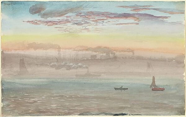 East River, Sunrise, 1862. Creator: Charles de Wolf Brownell