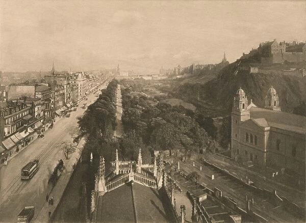 Edinburgh, Looking Towards Calton Hill, from the West End of Princes Street, 1902