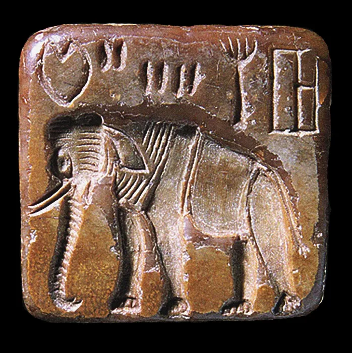 Framed Print : Print of Elephant Seal with Indus Script, Mohenjo Daro