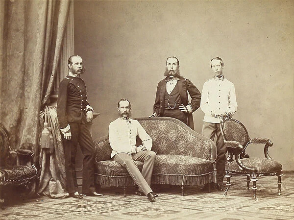 Emperor Franz Joseph I of Austria with his brothers, 1864. Creator: Anonymous